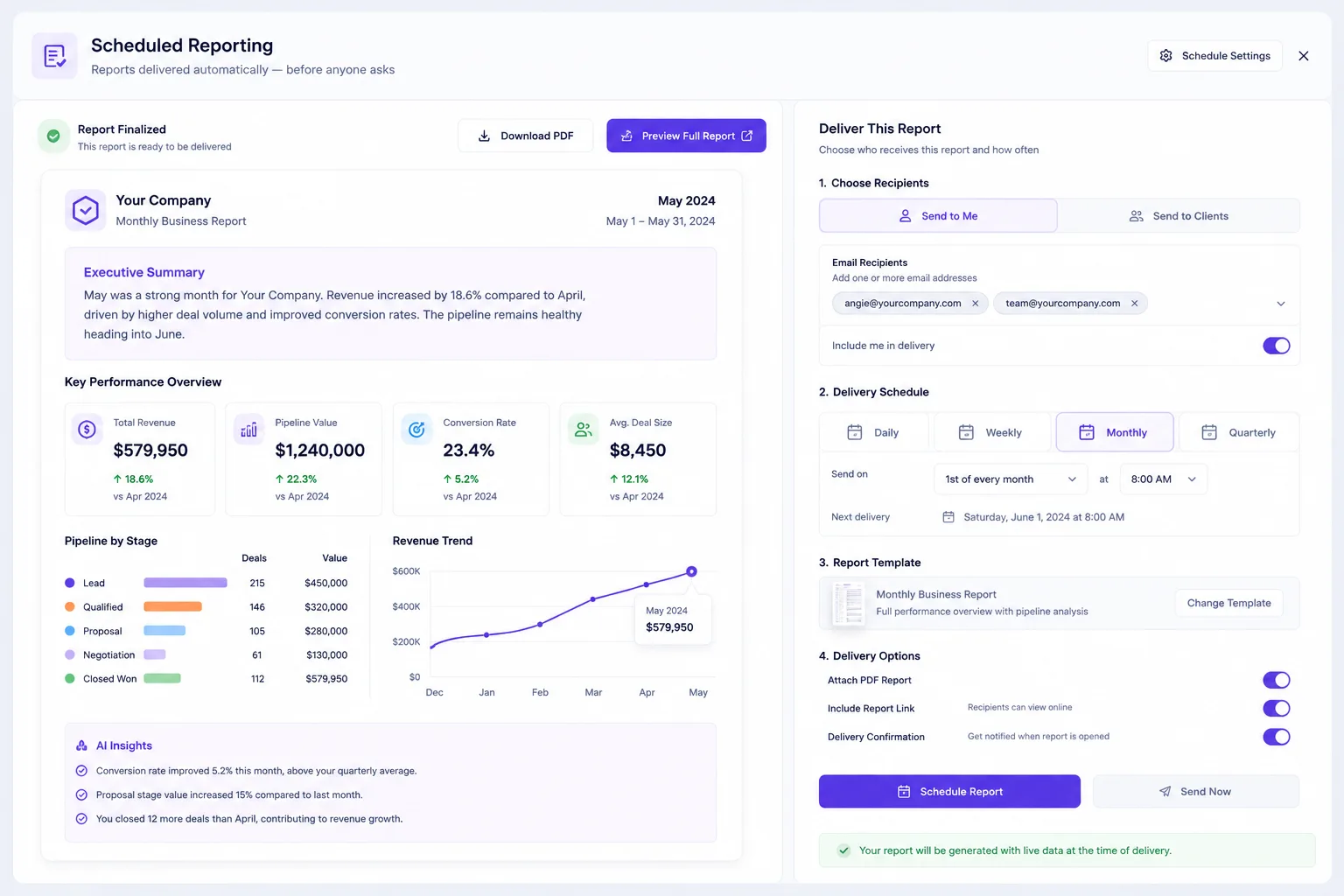 Scheduled Reporting