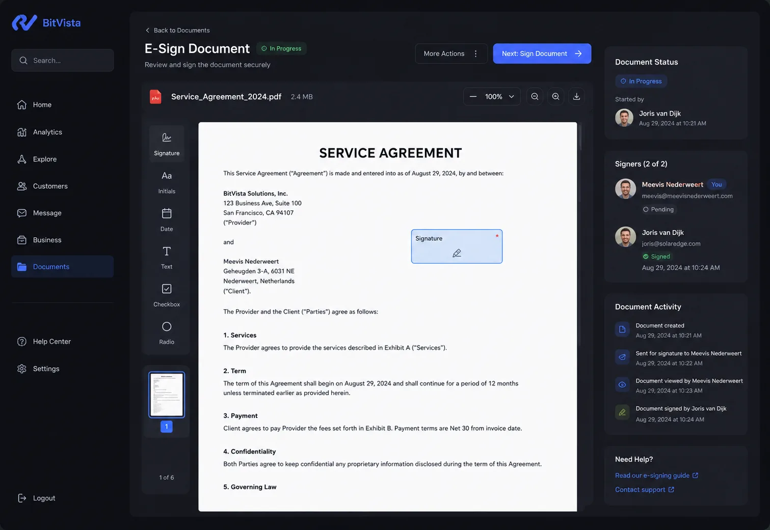 E-Signing & Storage